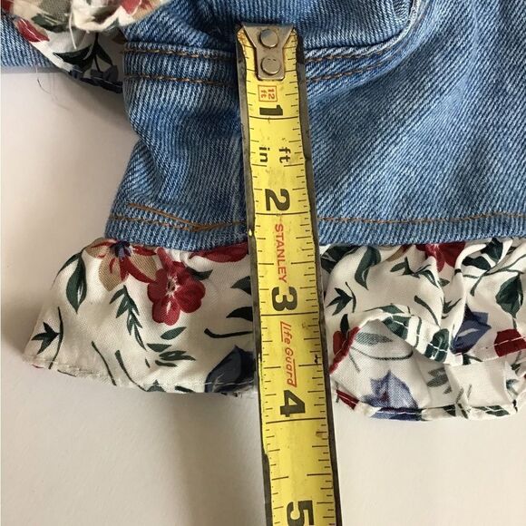 Vintage 2-Piece Matching Jean Shorts Crop Top Outfit Set By Concept Designs L/13 - Picture 15 of 16